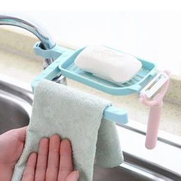 Hooks & Rails 1pc Sponge Holder Dish Cloths Towel Rack Sink Around Faucet Drain Clip Rag Storage For Kitchen BathroomHooks