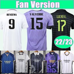 22 23 HAZARD MODRIC Mens Soccer Jerseys ASENSIO KROOS BENZEMA MARCELO BALE Home White Away 3rd Footall Shirt Adult Short sleeve Uniform