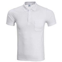 Men's Polos Brand Polo Shirt Men's Fashion Short Sleeve Solid Pocket Polo Men's Polo Men's Polo White XXXL 230412