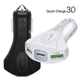 7A 35W PD Type-c USB C Car charger 3 Ports Car Chargers Fast Quick Adapter For IPhone 11 12 13 14 15 Pro Max Samsung Lg Android F1