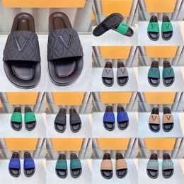40-45 Men Size MULE WATERFRONT Slippers Embossed Monograms Slides LOGO Sandals Designer Shoes Luxury Summer Fashion Wide Flat Thick Bottom Flip Flops Sliders
