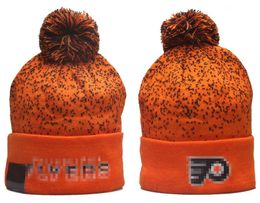 Flyers Beanies Philadelphia Cap Wool Warm Sport Knit Hat Hockey North American Team Striped Sideline USA College Cuffed Pom Hats Men Women