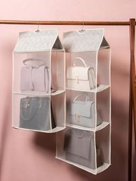 Storage Bags Dust-proof Foldable 2/3/4 Pockets Hanging Handbag Wardrobe Closet Bag Organiser For Things Container The Home