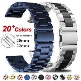 Watch Bands 141618202224mm Band For Huawei Pro 4m Stainless Steel Bracelet For Galaxy Watch 5 40 For Amazfit Bip Strap 230411