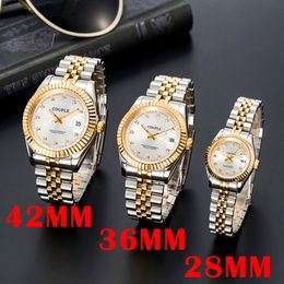 mens automatic gold Mechanical Watches women dress full Stainless steel Sapphire waterproof Luminous Couples Wristwatches248C