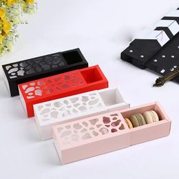 6 Colors Macaron Packaging Boxes Hollow Chocolate Cookies Pastry Box Cake Candy Paper Boxes