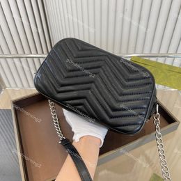 Fashion designer bags Marmont Shoulder Bag for women leather handbag Chains heart Crossbody messenger handbags black Purses 13 Colours