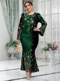 Plus Size Dresses Chic Elegant Maxi Women 2023 Spring Luxury Bodycon Green Oversized Long Evening Party Prom Clothing