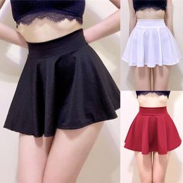 Skirts Sexy Girls Mini Women High Waist Pleated Skirt Elastic Short School Uniform Harajuku Streetwear Summer Feminina