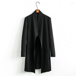 Men's Trench Coats ARENS Korean Cape Cloak Windbreaker Fashion Men's Punk Style Black Jacket Hip Hop Long Cardigan Gothic Coat