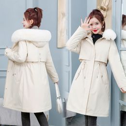 Loose Noodles Long Parka Women 2023 Winter New Thickened Removable Liner Slim-Fit down Jacket Tide