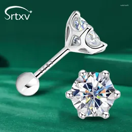 Stud Earrings 2CT Moissanite Short Screw Drop S925 Sterling Silver Diamond For Women Men Wedding Party Promise Gift Fine Jewellery