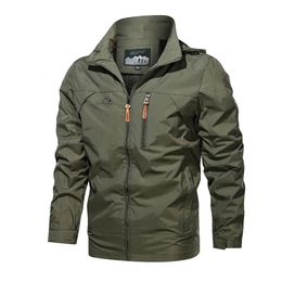 Mens Jackets Fashion Windbreaker Jacket Men Solid Colour Hooded Outdoor In Outerwears Sping Autumn Clothing Coats For 5XL 231110