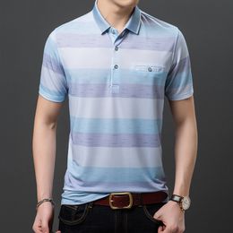 Men's Polos Ymwmhu Loose Fit Men's Polo Shirt Blue Thin Summer Polo Shirt Street Clothing Fashion Men's Street Clothing 230412