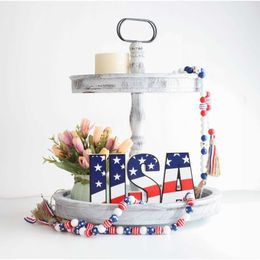 Novelty Items American Independence Day Tabletop Decoration Tray Decorative Letter Ornaments Z0411