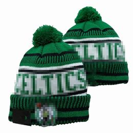 Celtics Beanies Boston Beanie Cap Wool Warm Sport Knit Hat Basketball North American Team Striped Sideline USA College Cuffed Pom Hats Men Women a1