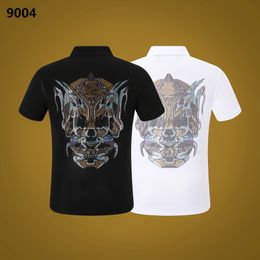 New Phillip Plain Men T Shirt designer Skull PP Polo Shirt Short sleeve Brand Spring and Summer lapel Quality TShirts tops PP9004