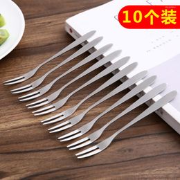 Dinnerware Sets 10pcs Stainless Steel Fruit Fork Children's Sign Cake Creative Household Small Cutlery Set