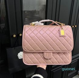 Designer-Women'S Cross Body Bag Cute Shoulder Bags Classic Flip Bag The Shoulder Bags Pink Leather Crossbody Purse Chain Strap Bow