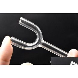 Smoking Pipes Portable Mini Glass Clear Snuff Snorter Pipe Double Tuble Sniffer Nasal Drop Delivery Home Garden Household Sundries A Dh2Ih