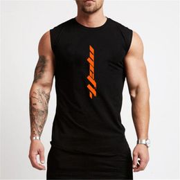 Men's Tank Tops Summer Gym Top Workout Sleeveless Shirt Bodybuilding Clothing Fitness s Sportswear Muscle Vests tops 230412