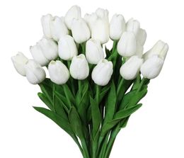 Tulips Artificial Flowers Bouquet for Wedding Supplies Garden Room Outdoor Home Luxury Decoration Accessories