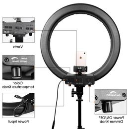 FreeShipping 18" LED Ring Light 512 PCS LED Dimmable Photography Ring Lamp Photo light ring for YouTube makeup Qpxle