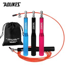 Jump Ropes AOLIKES Crossfit Jump Rope Adjustable Jumping Rope Training Aluminium Skipping Rope Fitness Speed Skip Training Boxing MMA 230411