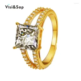 With Side Stones Eleple Luxury Yellow Gold Color Wedding Ring Vintage Bague Engagement Rings For Women Dropshiping Fashion Jewelry VSR140