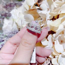Queen Crown Zircon Finger Ring White Gold Filled Party Wedding band Rings for Women Bridal Promise Engagement Jewellery Gift
