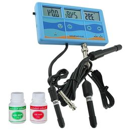 Freeshipping Multi-Function 6 In 1 Orp Mv Ph Cf Ec Tds Fahrenheit Celsius Metre Tester Thermometer Water Quality Monitor Eu Plug Agbfa