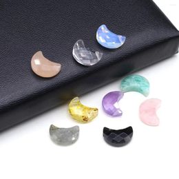 Pendant Necklaces 15x20mm Natural Stone Moon Citrine Rose Quartz Amethyst Healing Crystals Charms For Jewellery Making DIY