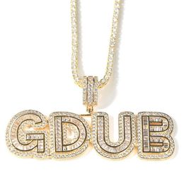 Pendant Necklaces Az Custom Name Letters Mens Fashion Hip Hop Jewellery Large Crystal Sugar Iced Out Gold Initial Letter Neckl Dhgarden Otk3L