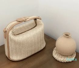 Knitting Rattan Women Shoulder Bags Straw Beach Bag Boho Summer Ladies Handbag