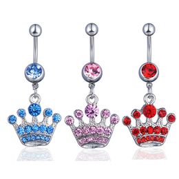 Navel Bell Button Rings D0150 Crown Belly Ring Mix Colors Drop Delivery Jewelry Body Dhgarden Otgvg