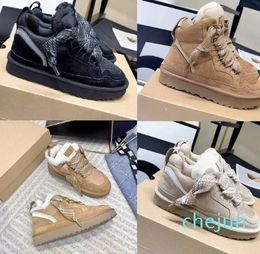 Designer Boots Trainers Casual Shoes Womens Baskets Sand Wool Sheepskin Shoes Platform Boot