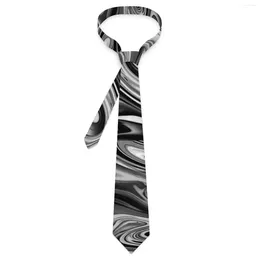 Bow Ties Elegant Marble Tie Black White Liquid Wedding Party Neck Novelty Casual For Men Print Collar Necktie Gift Idea