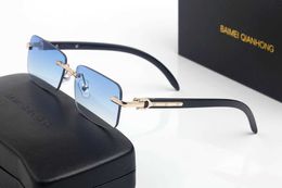2023 Fashionable Men's and Women's Frameless sunglasses 7838Designer Glasses Super Lightweight Design Light Business Style Multicolor with glass