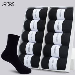 Men's Socks HSS Brand Cotton Style Black Business Men Soft Breathable Summer Winter for Male Plus Size 6.5-14 230412