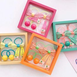 Hair Accessories Fashion Candy Color Ring Cherry Grip Bow Rope Children Hairpins Girls Barrettes BB Clip