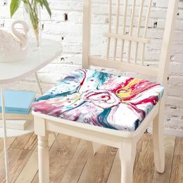 Pillow Multicolour Marbling Printed Chair Backrest S Durable Removable Washable Coat Office Chairs Pad For Kitchen Decor