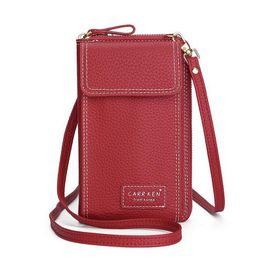 Evening Bags Fashion Leather Phone Handbag Women Card Holders Wallets Crossbody Clutches Long Strap Shoulder Zipper Pockets High Quality