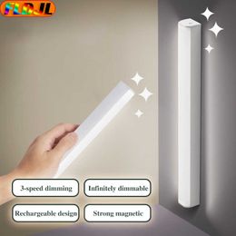 Desk Lamps Desk Lamp Hanging Magnetic LED Table Lamp Chargeable Stepless Dimming Cabinet Light Night Light For Closet Wardrobe Lamp P230412