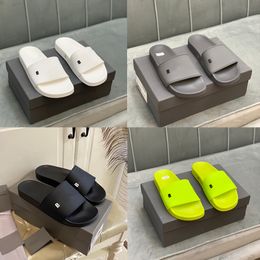 Designer Slipper Sliders Paris Slides Men Women Sandals Cool Grey Beige Blue Soft Slipper Fashion Beach Shoes Rubber Flat Sandal WITH ORIGINAL BOX