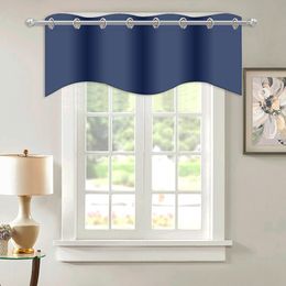 Curtain Polyester 132*46cm Window Valance Cover Household Home Textile Curtains Rod Pocket for Living Room Kitchen 230412