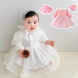 Girl Dresses Born Infant Baby Girls Spring Tulle Solid Long Sleeve Birthday Party Short Age 7