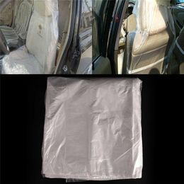 Car Seat Covers 100PCS Disposable Plastic Protectors Mechanic Valet Roll Clear Automobiles Interior Accessories