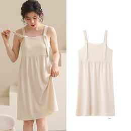 Women's Sleepwear Fdfklak Korean Cotton Night Dress Women Plus Size Suspenders Nightdress Summer Nightgowns Home Wear Ladies Nightshirt M-5X