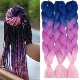 24" Braiding Hair Extension Jumbo Braids Synthetic Kanekalon Crochet Hair Afro Box Braid Heat Resistent Fibre