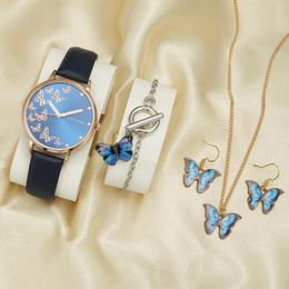 Wristwatches Butterfly Women's Watches Simple Quartz Casual Suits For Everyday Gift Ladies Watch Clock Relogios Feminino